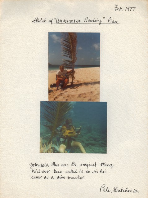 Sketch of “Underwater Reading” Piece, 1977 - Peter HUTCHINSON